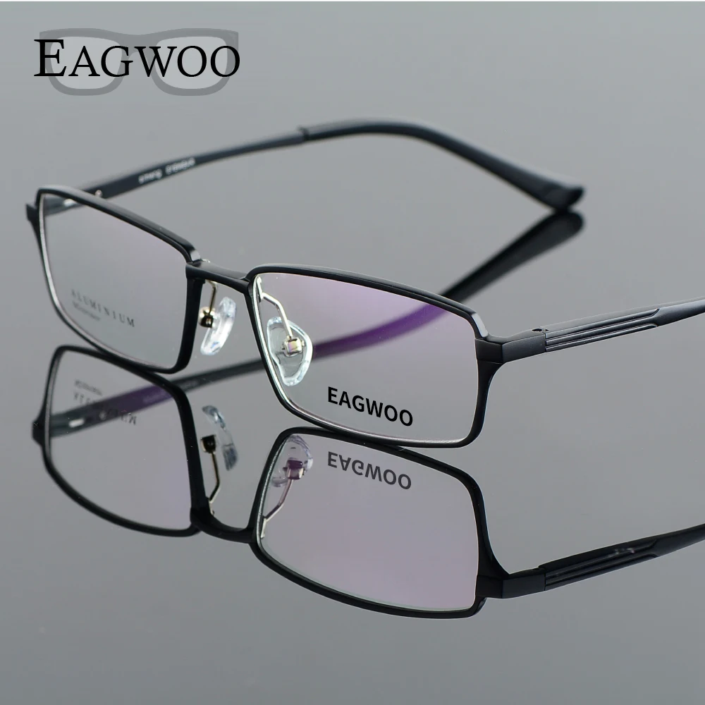 Aluminum Alloy Full Rim Optical Frame Prescription Men Rectangular Reading Eyeglasses Business Eye Glasses Light Spectacle