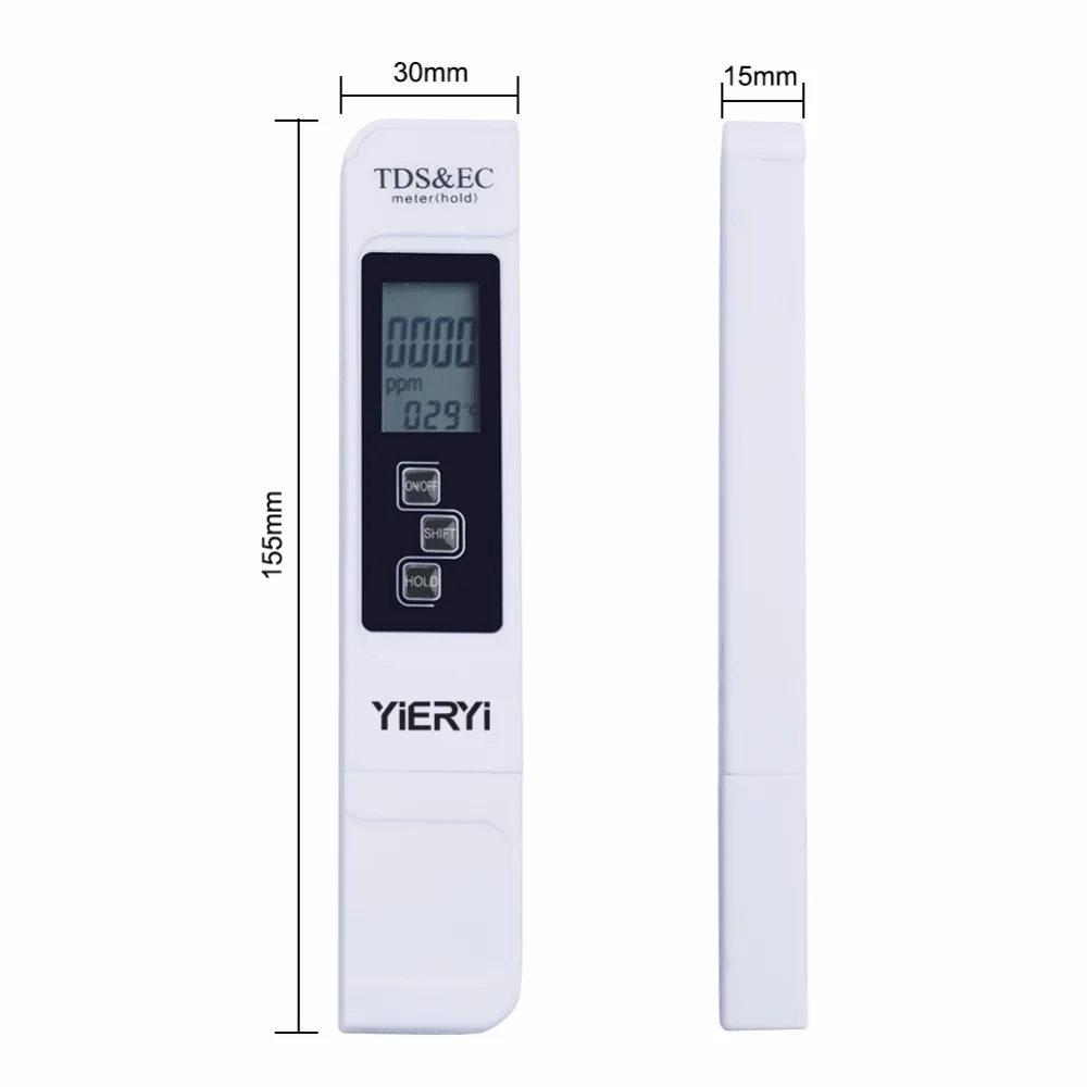 Yieryi 3 в 1 TDS тестер проводимости измеритель температуры воды Функция инструмента 0-5000ppm EC метр прибыл Скидка 30