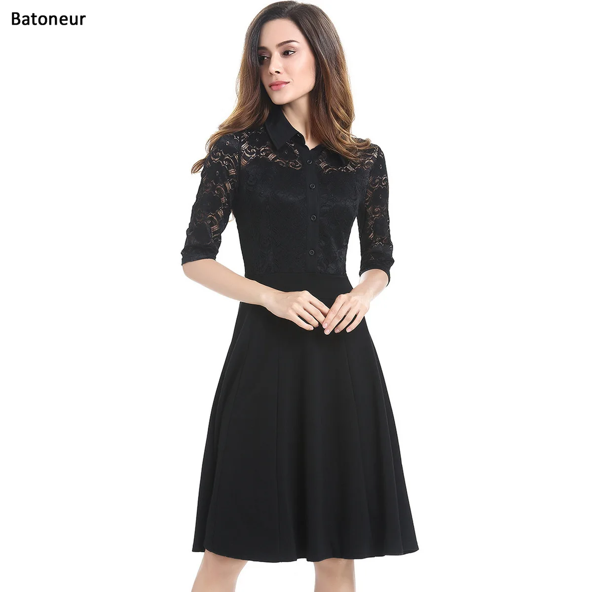 2017 New European Elegant Fashion Self Cultivation Half Sleeve Lace