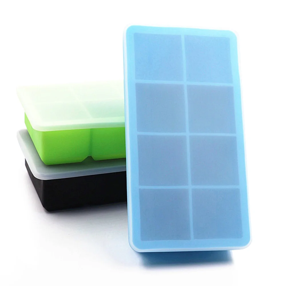 

Grid Silicone Ice Cube 8 Cubes Ice Tray Ice Cube Mold Storage Containers Ice Cube Tray Mold Kitchen Bar Drinking Accessories