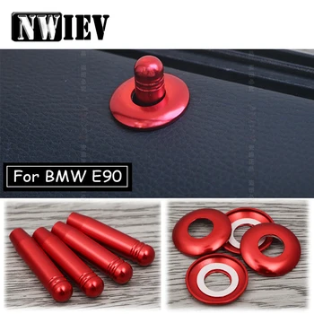 

NWIEV Car Styling Stickers For BMW 3 Series BMW E90 E91 E92 E93 Door Lock Pin Knobs Aluminum Alloy Trim Frame Covers Accessories