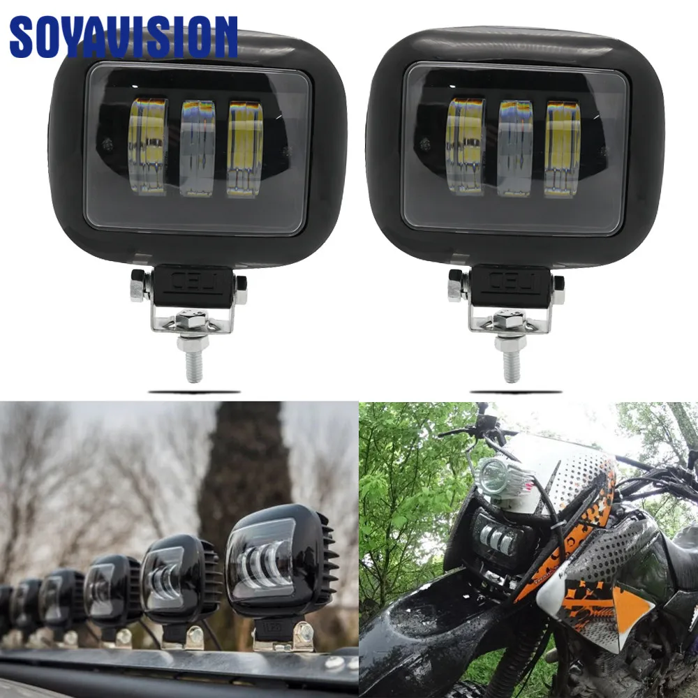 

Black/Red 30W Car Headlight Auto Driving Fog Light Car Led Working Light for 4WD ATV SUV UTV UTE Off Roads Lights Work Lamp 12V