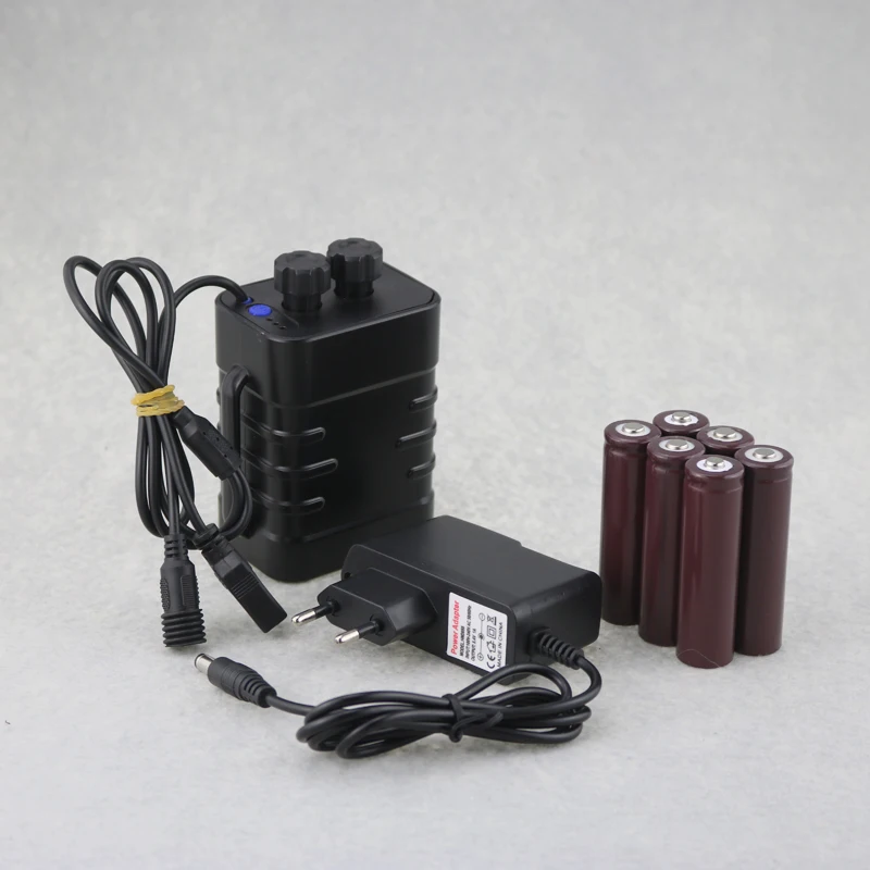 

DIY 6X18650 Battery Pack Case USB Output 5V For Mobile Phone & DC Output 8.4V For Bike Lights + 18650 Battery + Charger