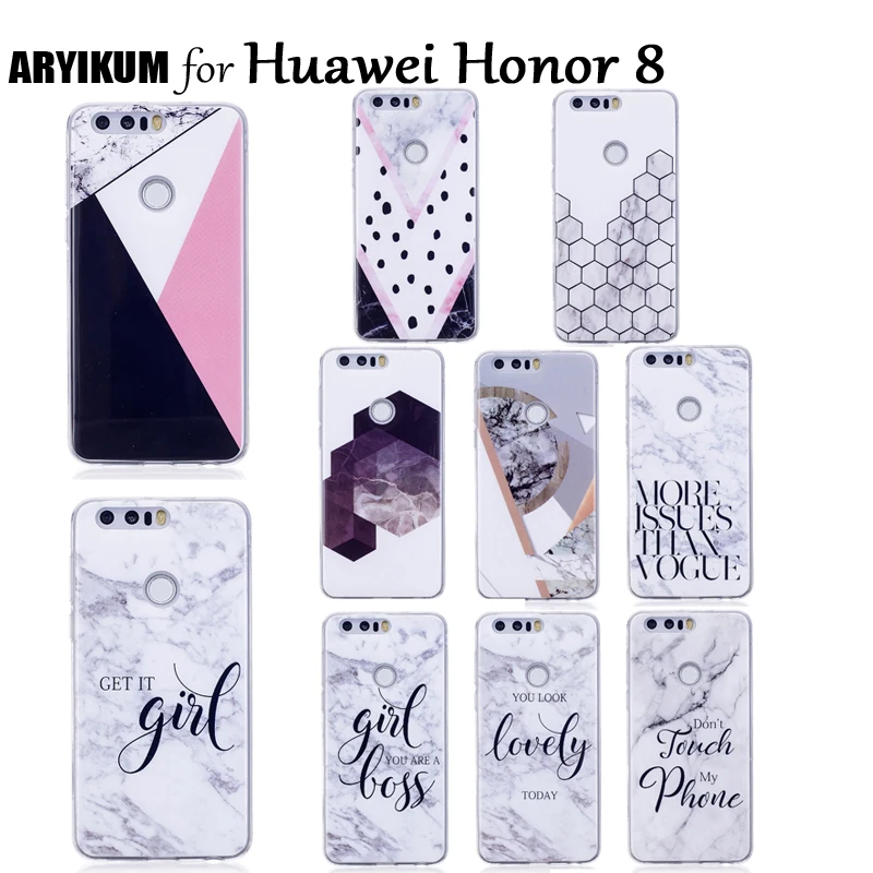 ARYIKUM для Huawei Honor 8 32 Гб 64 мраморные Силиконовые чехлы Аксессуары мобильных