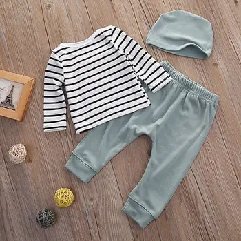 

3PCS Set Toddler Kids Baby Boys Girls Autumn Outfits Clothes Set Children T-shirt+Pants Leggings+Hat Baby Clothing