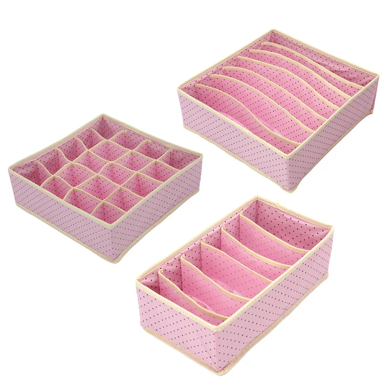 

3PC/Set Home Storage Boxes For Ties Socks Shorts Bra Underwear Divider Drawer Lidded Closet Organizer Ropa Interior Organizador