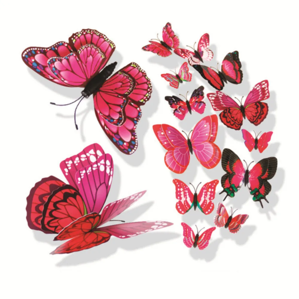 Plastic Wall Stickers Creative three dimensional Butterfly Art Home Living Room Background Stickerss|Наклейки на стену| |