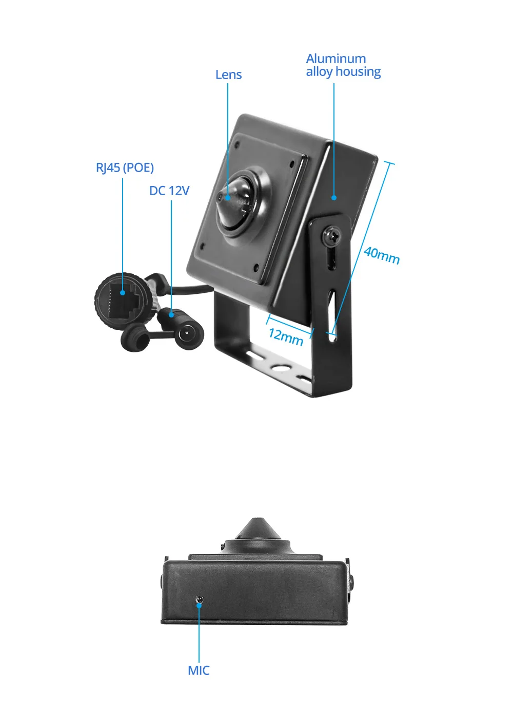 Wheezan IP камера безопасности Мини 5MP H.265 домашняя камера видеонаблюдения DC12V ONVIF P2P аудио 3,7 мм объектив HD 1080P PoE камера видеонаблюдения
