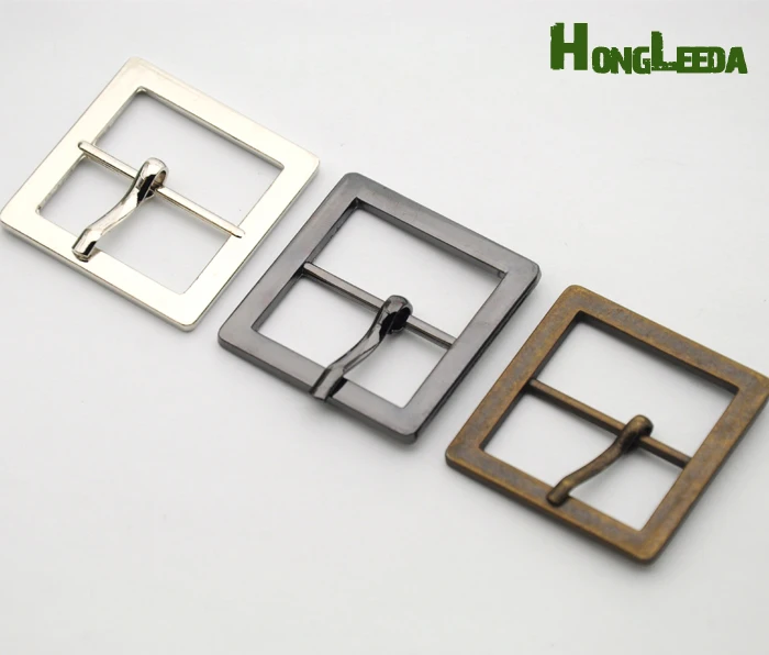 

30pcs/lot 25mm 1 inch simple square alloy metal buckle with pin silver, black, bronze high polished belt buckle BK-050