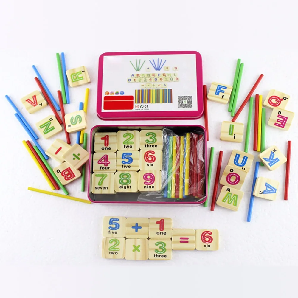

Wooden Mathematics Puzzle Toy Kids Children Early Educational Numbers Counting Sticks Toy Math Calculate Game Counting Materials
