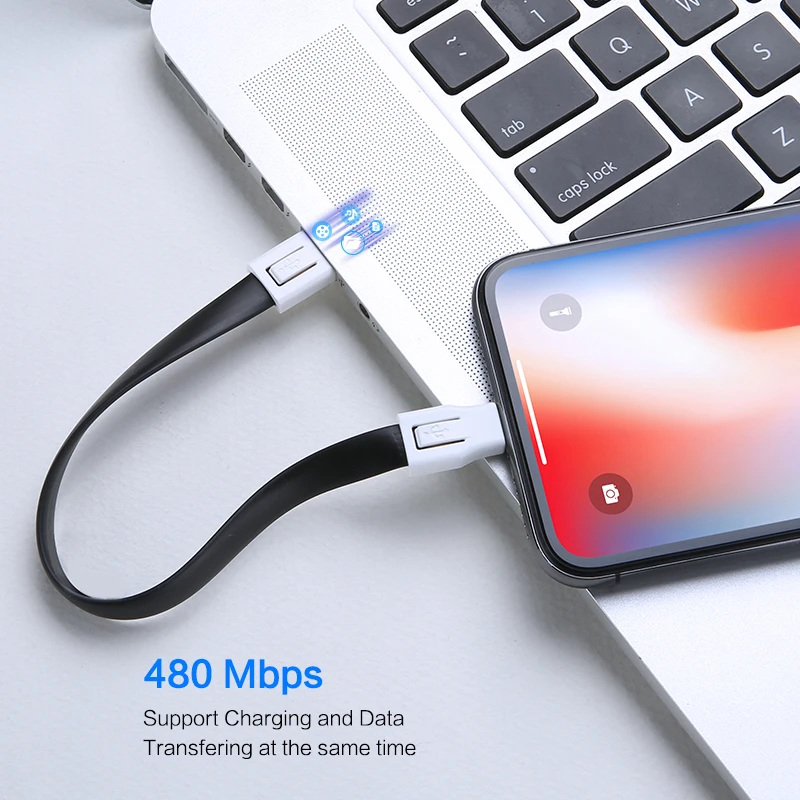 FLOVEME Keychain USB Kabel Für iPhone 11 Pro 7 8 Beleuchtung Micro USB Ladegerät Kabel Für Xiaomi T