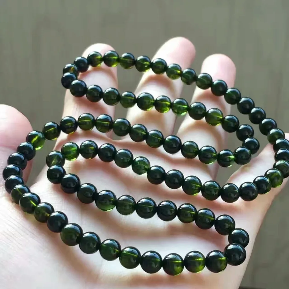 

100% Natural Green Tourmaline Bracelet 6mm Round Beads Woman Man Transparent Crystal Brazil Bracelet Laps AAAAAA Drop Shipping