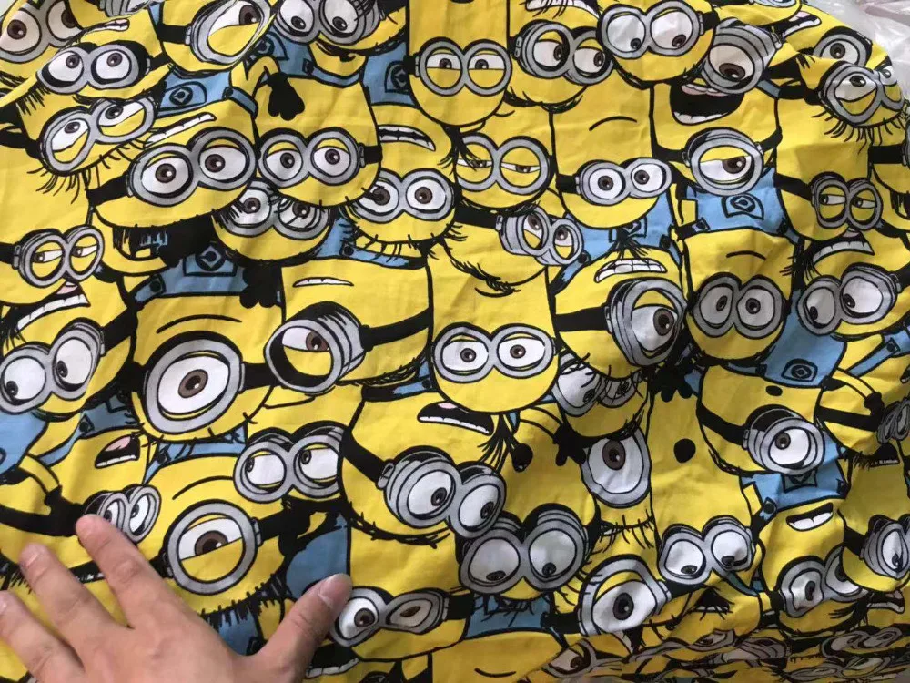 50*160 см Миньоны хлопчатобумажная трикотажная ткань для лоскутной масштабируемой ткани DIY швейная рубашка для маленьких мальчиков и девочек