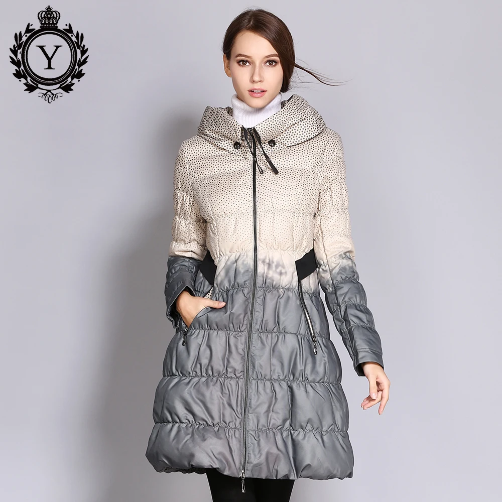COUTUDI 2018 Winter Plus Size Down Coat Women Parkas Female Long Duck Down Padded Jacket Hit
