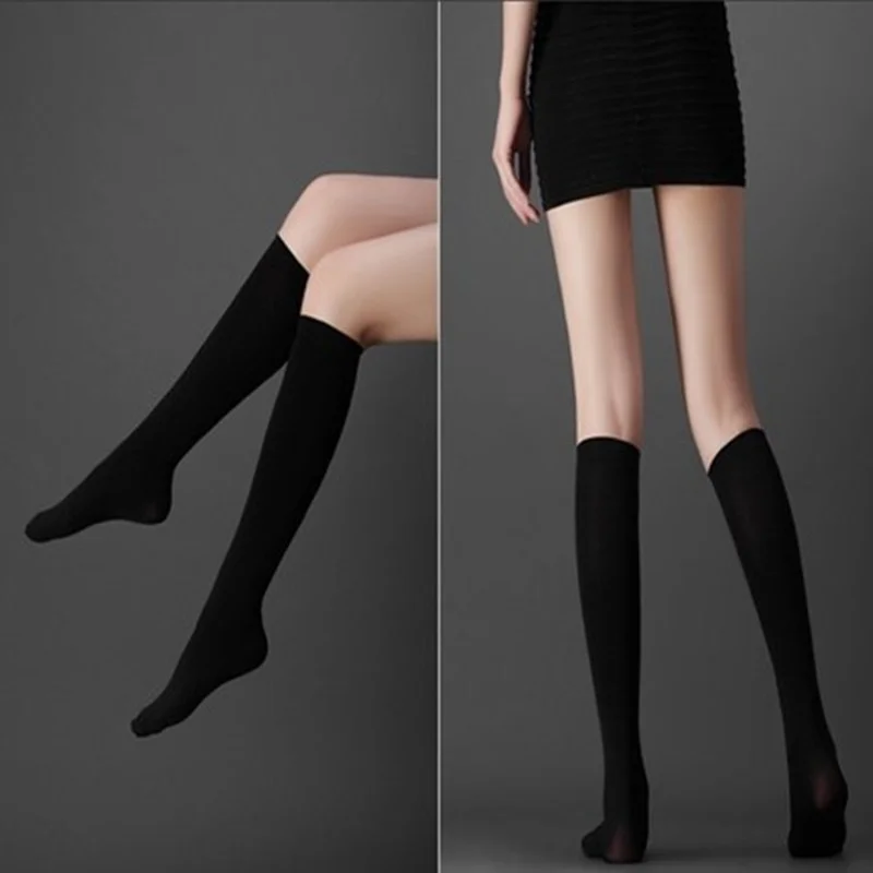 Jeseca Japanese Kawaii Women’s Stockings High Quality Lower Knee Thigh High Stocking Black White Cute School Students Long Sox