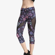 JIGERJOGER Весна moden Сердце цветок черная сетка выдолбленные женщины плюс размер брюки "Капри" для йоги шорты Леггинсы Прямая