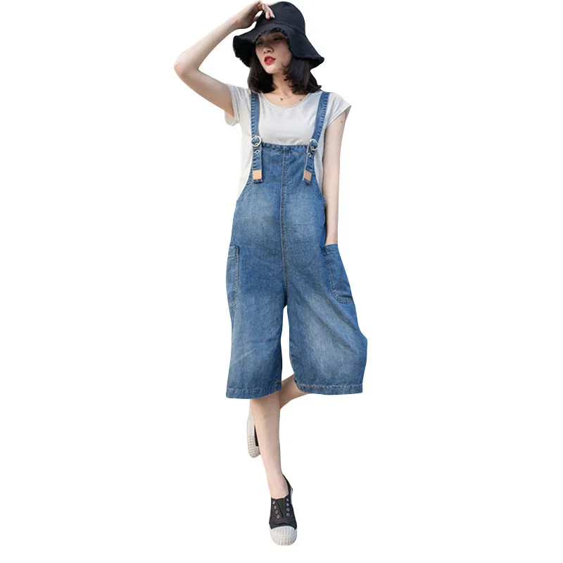 2017 Women Overalls Denim Overalls Casual Long Pants Single color Denim