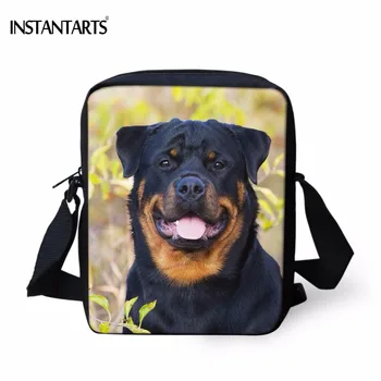 

INSTANTARTS Cute 3D Dog Rottweiler Printed Women Messenger Bags Brand Design Mini Crossbody Bags Fashion Students Schoolbags
