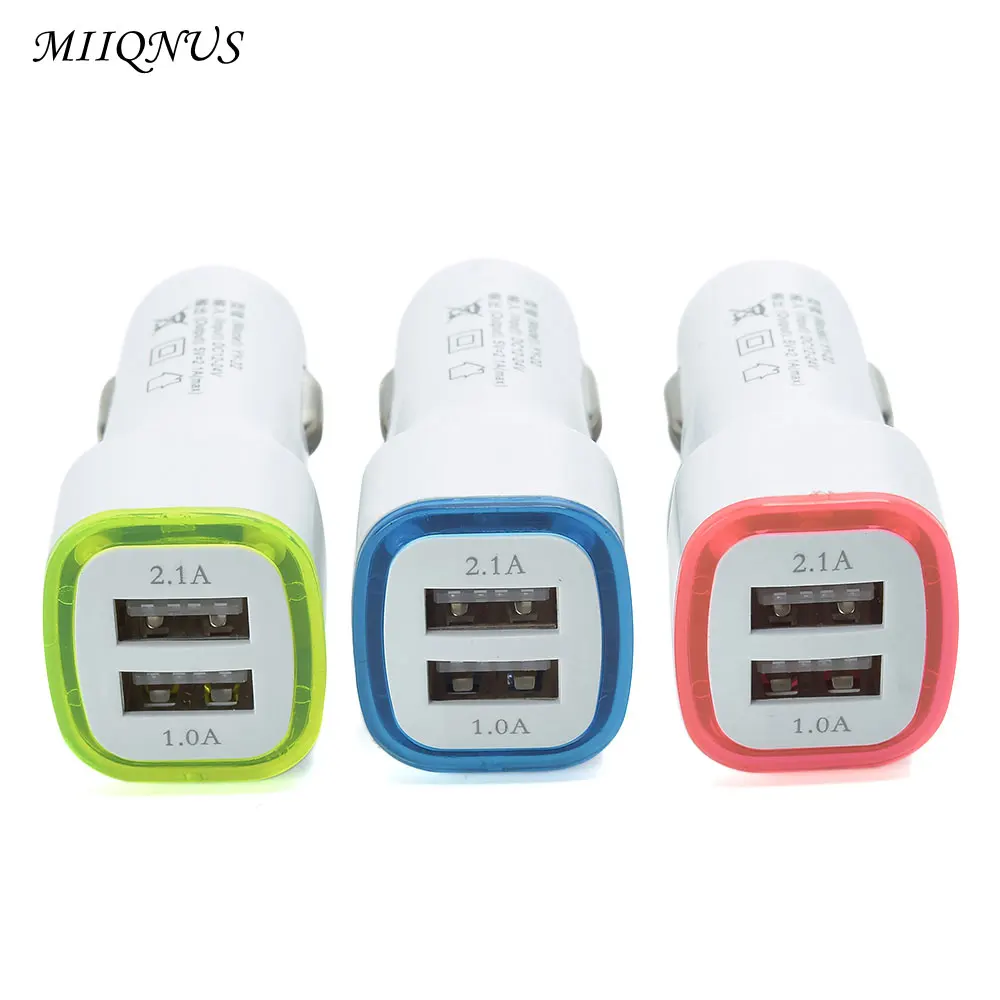 

2.1A LED USB Dual 2 Port Adapter Socket Car Charger For All Phone Samsung HTC