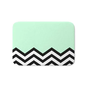 

Mint Chevron Piece Bath Mat Indoor Anti-Slip Welcome Entrance Door Mat Bathroom Kitchen Carpets