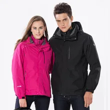 Двухкомпонентная мужская зимняя куртка для кемпинга, походный пуховик, теплая ветровка, бархатные спортивные водо-и ветронепроницаемые куртки