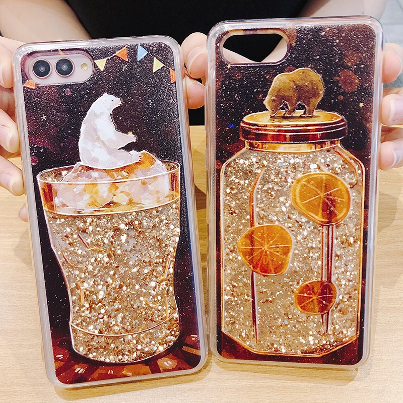 

Blimg Cover For Huawei P20 LITE NOVE 2S Case Silicon Soft Anti-knock For Honor 10 Case Cute Bear Dynamic Liquid Quicksand Coque