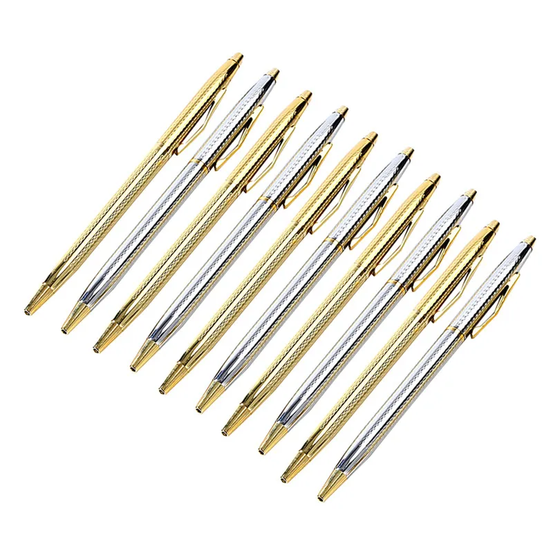

1PCS GENKKY New Arrival Stainless Steel Rod Rotating Metal Ballpoint Pen Commercial Ballpoint Pen Gift Stationery