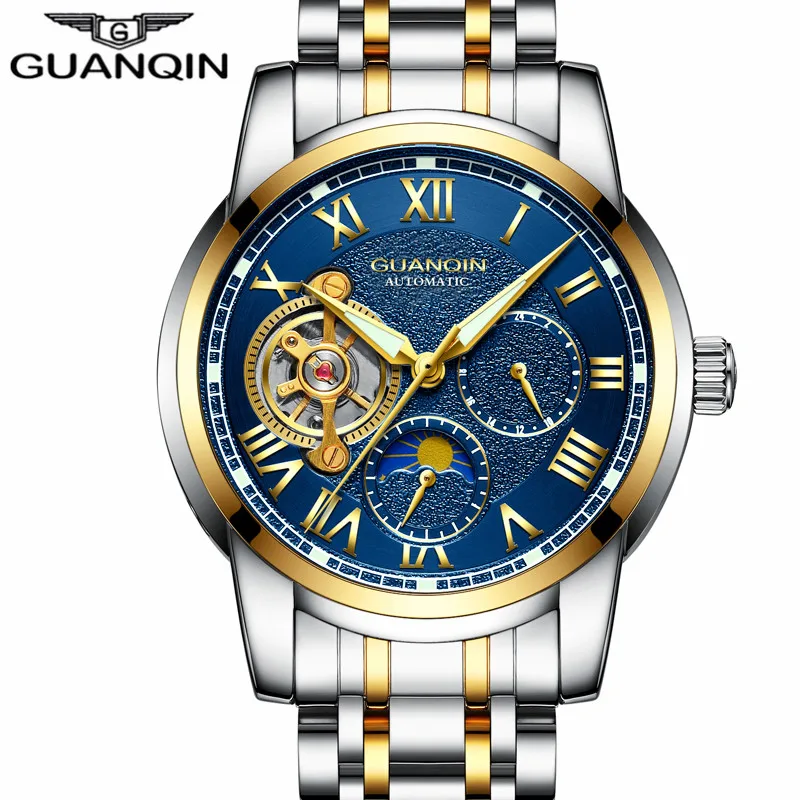 

Relogio Masculino GUANQIN Brand Luxury Tourbillon Skeleton Watch Men Sport Full Steel Waterproof Automatic Mechanical Wristwatch