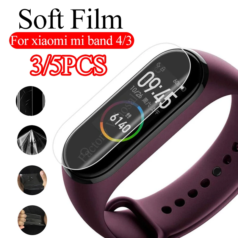 

3/5Pcs For Xiaomi Mi Band 4 Screen Protector Film For xiaomi mi band 3 Smart Wristband Film miband 4 3 band4 Not Tempered Glass