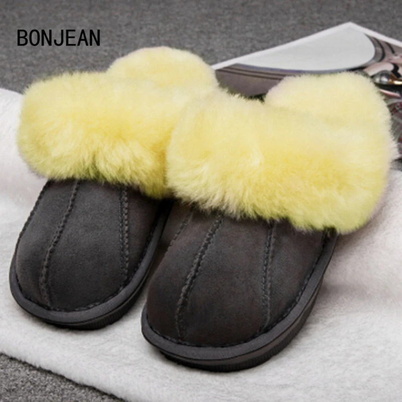 Winter Warm Indoor Shoes Slippers Thick Wool Shoes Women Furry Sheepskin Slippers Australia