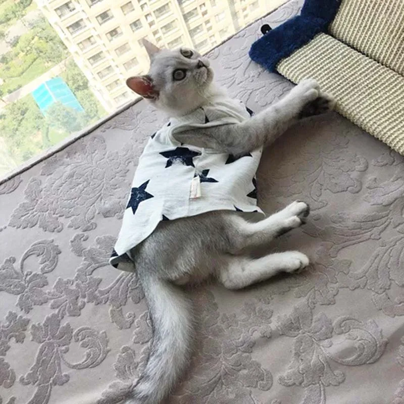 

Cute Cat Clothes Spring Summer Pet Clothing for Cat Fashion Pet Jacket Printed Vest Costume Funny Apparel Cat Clothing