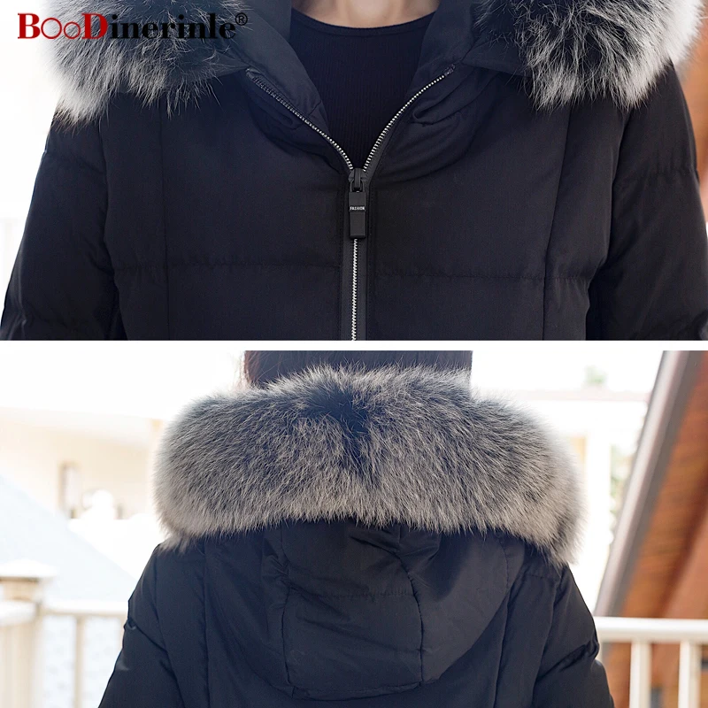 2018 Col Manteau Fourrure Renard Femelle Canard Veste X D'hiver Duvet long Épaississent Pour Outwaer Yr163 Blanc Femmes Capuchon Black À De Chaud Parka red pxnqnAtw4