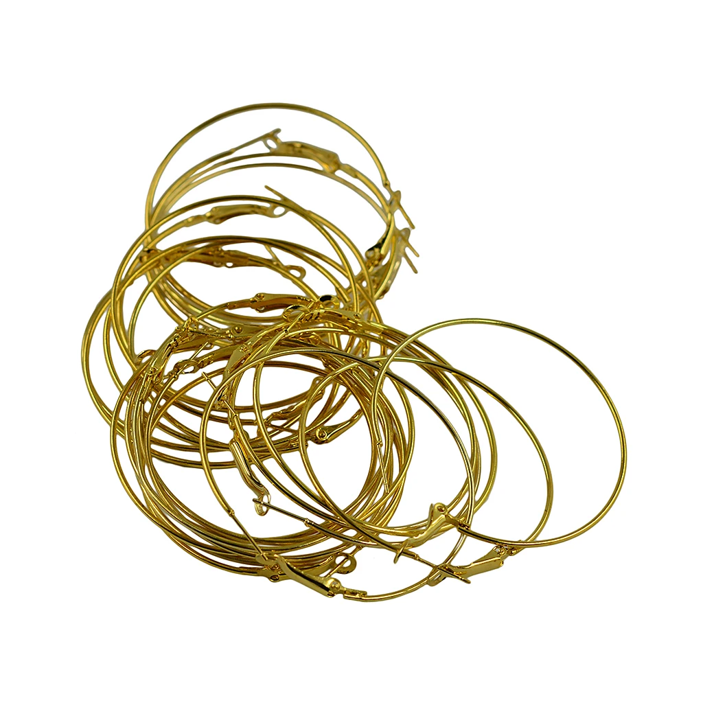 40pcs 50mm Wine Glass Charm Rings Leverback Earring Beading Hoop Party Favor
