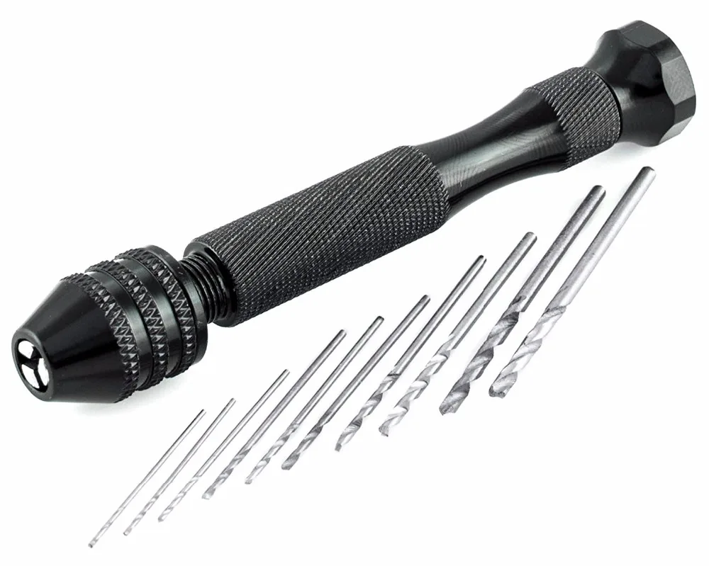 

11 Pieces Hand Drill DIY Precision Pin Vise Model Mini Micro Hand Twist Drill Bits Set Free Shipping