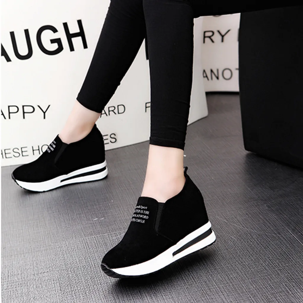 Женские кроссовки для бега прогулок модная повседневная обувь из флока слипоны