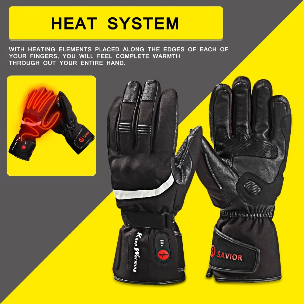 SAVIOR outdoor Motorbike battery heated glove fishing Waterproof riding