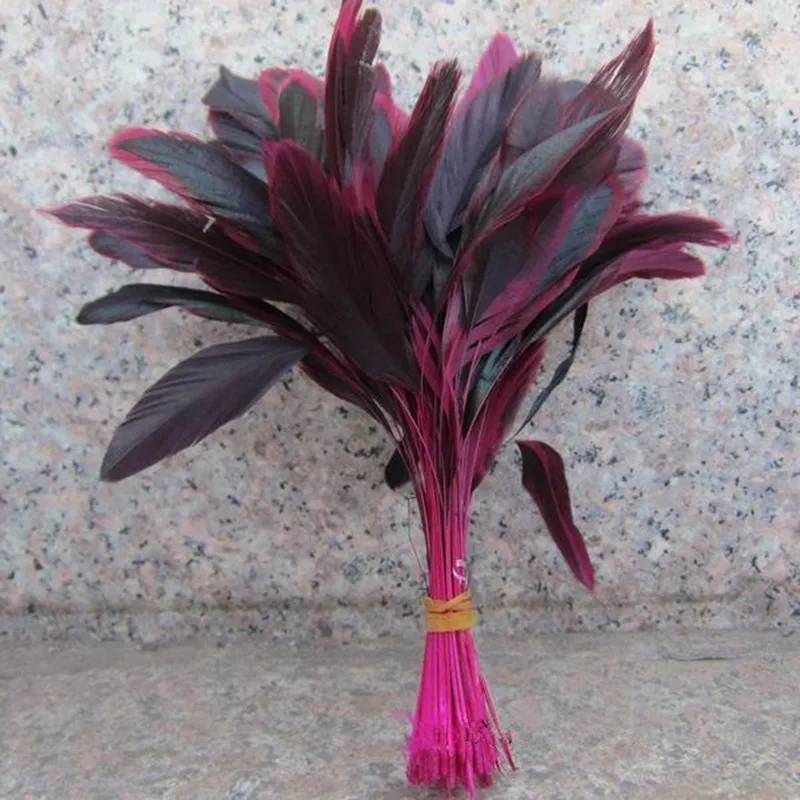 

15-20 cm Hat hair Decoration Rose Feathers Wedding party DIY Hot pink Rooster feather festival Events Dress Supplies 10pcs