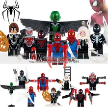 10 лотов супергероев SY687 SY688 Железный человек Капитан Америка Человек-паук Супермен Кирпичи Модель Строительные блоки Детские Подарочные игрушки