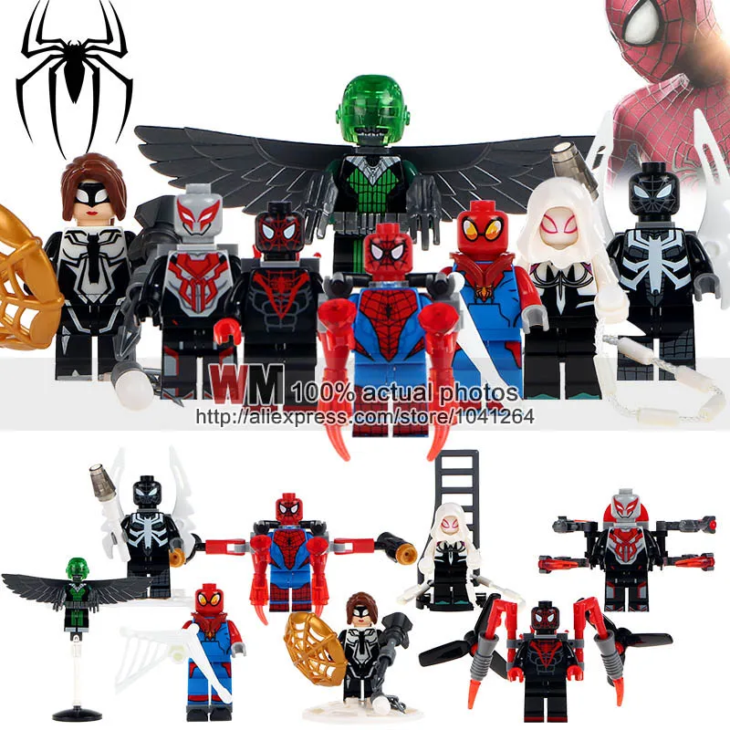 

10Lots of Super Heroes SY687 SY688 Iron man Captain America Spiderman Superman Bricks Model Building Blocks Children Gift Toys