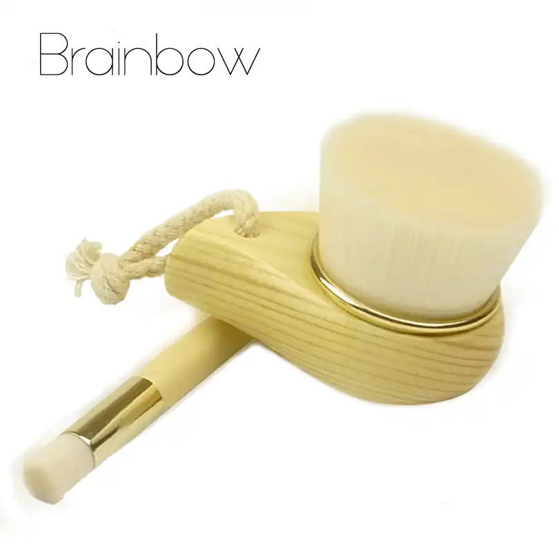 Brainbow لينة خفيفة الألياف التقشير فرشاة للعناية بالوجه الخشب الوجه والأنف فرشاة تنظيف مزيل الرؤوس السوداء جهاز العناية بالوجه مدلك سبا Brush Massage Brush Blackheadbrush Brush Aliexpress