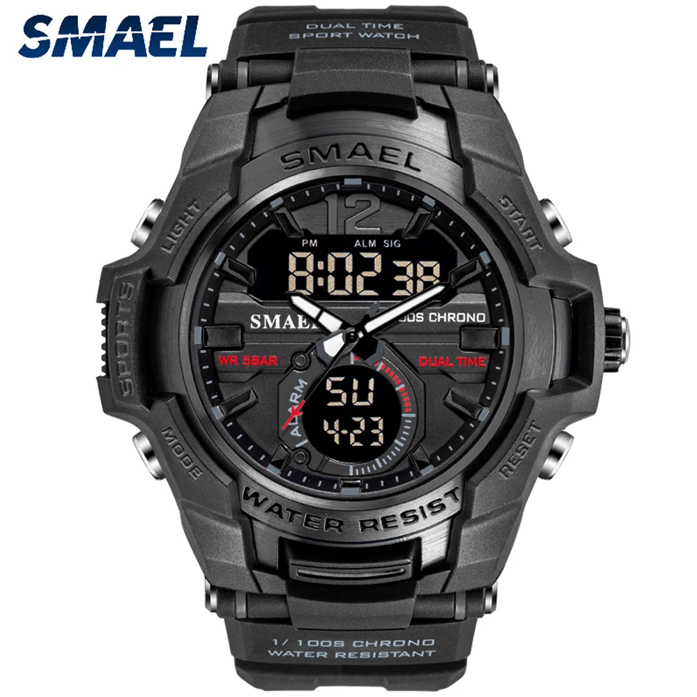 

SMAEL Men Watches 50M Waterproof Sport Digital Watches Quartz Wristwatch Men's LED Military Wristwatch Relogio Masculino 1805