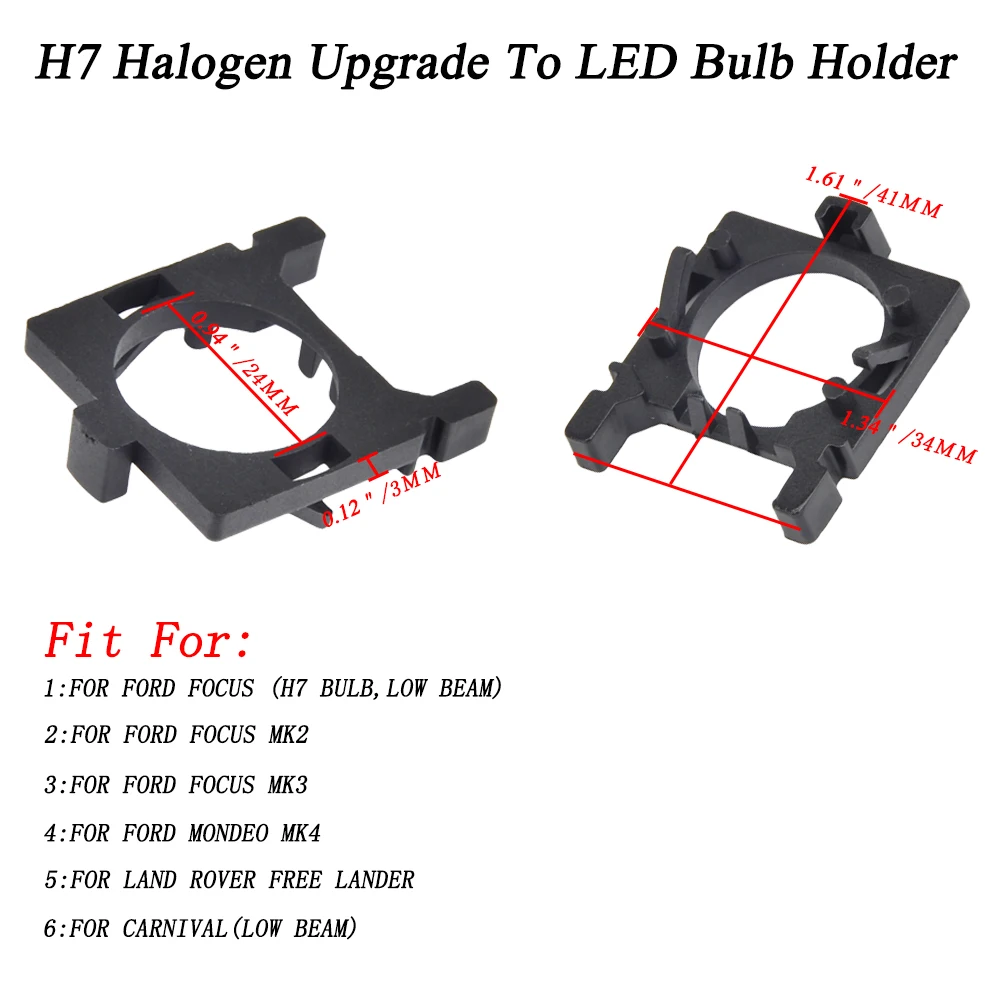 

Car LED Headlight Bulb Adapter Base Retainer Holder For Ford Focus MK2 MK3 /Mondeo MK4