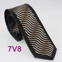 YIBEI coahella галстук тонкий черный кайма галстук-бабочки для худых мужчин коричневый бежевый постепенная смена волна горошек галстук Moda жаккардовый галстук