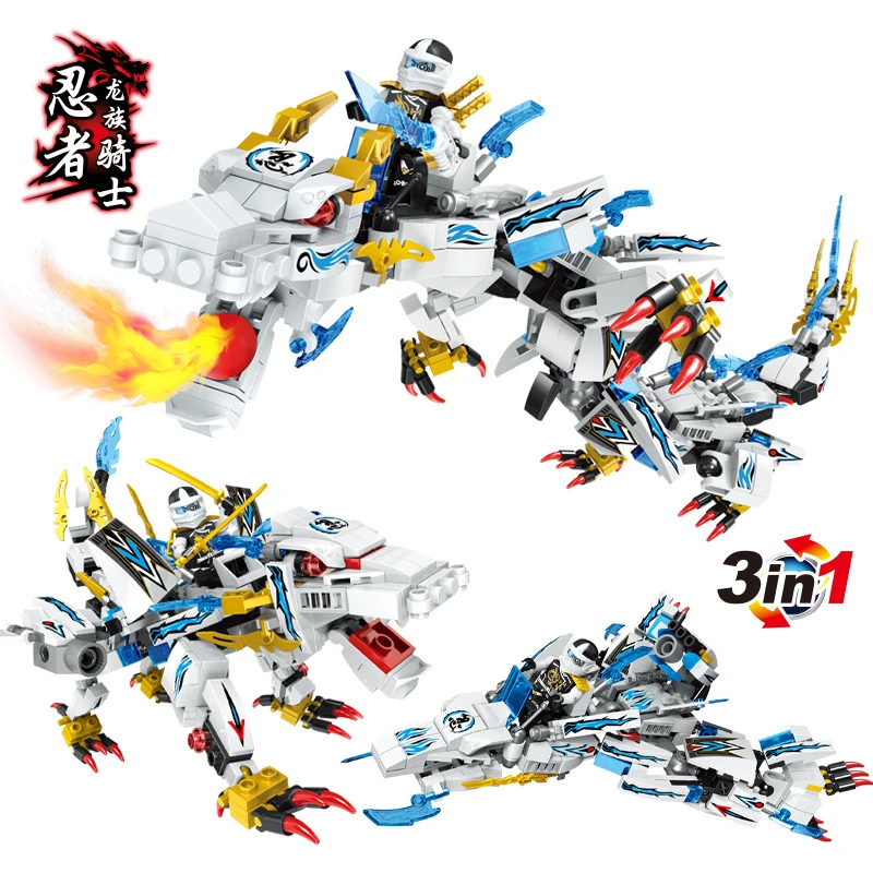 

2019 NEW 3 in 1 Ninja Dragon Knight Building Blocks Sets Bricks Ninja Movie Figure Model Kids Toys Gifts