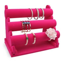 Good Quality and Cheap Price removable Three Layers pink Lint Bracelet Display removable multi layers bracelet