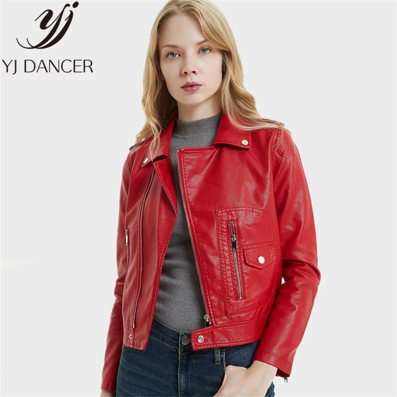 

2018 Autumn Winter New Plus Size Fashion Women Casual Leather clothing Motorcycle jacket Female leather jacket coat Ljj0052