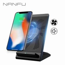 NANFU 5W / 7.5W / 10W Qi Беспроводное зарядное устройство Держатель для быстрой зарядки Подставка с воздушным охлаждением