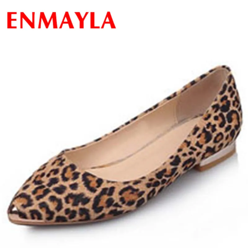 

ENMAYLA Sexy Leopard Women Flats Shoes New Summer Pointed Toe Shoes Woman Size 34-39 Ballet Shoes Cozy Wild Shoes