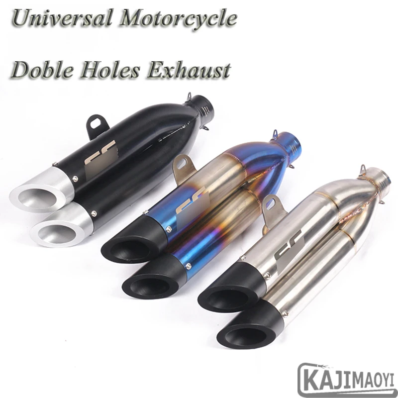 Buy Motorcycle Exhaust Pipe Escape 2 Holes Modified