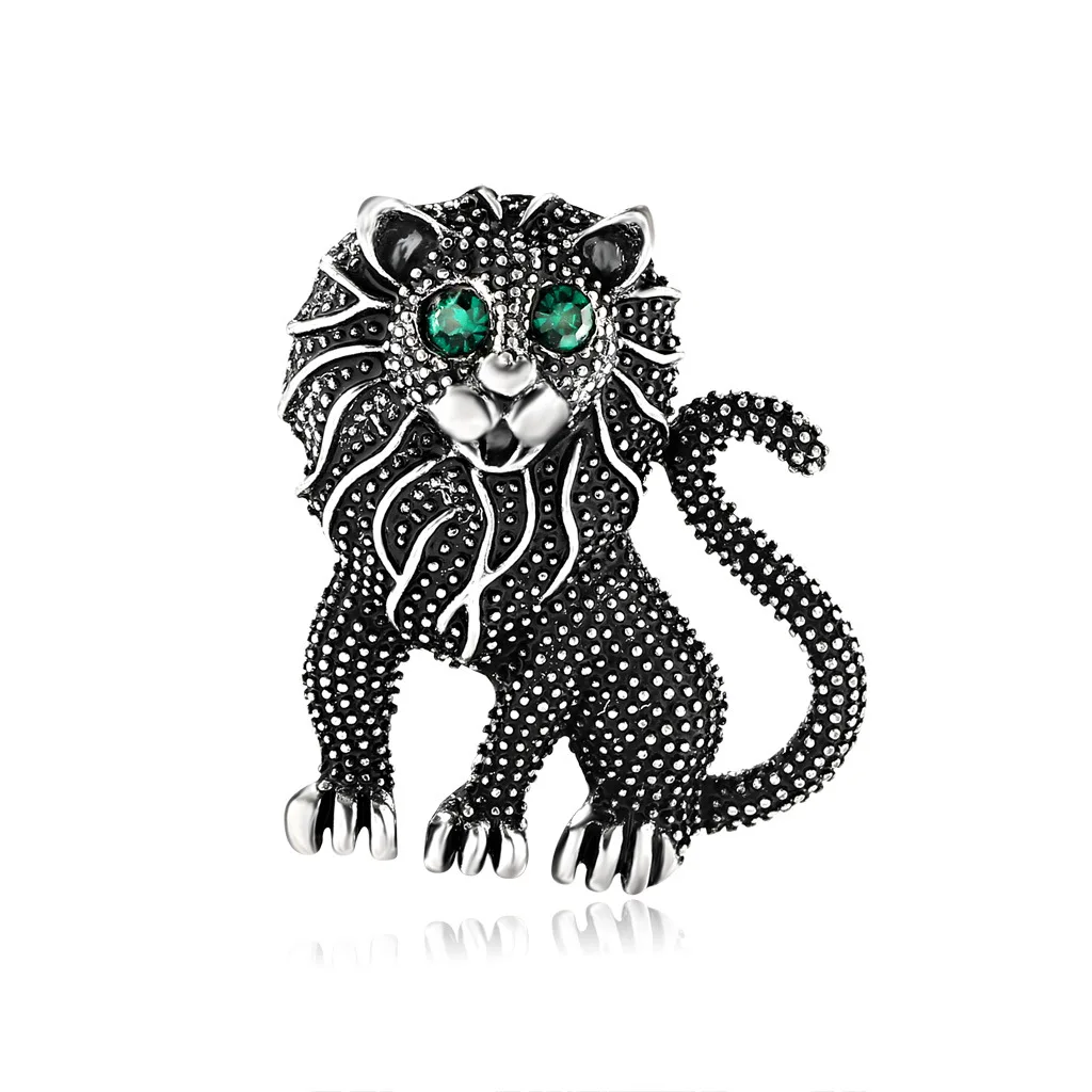 

Vintage Gold Lion Brooch Men Suit Harajuku Broches Lapel Hijab Pins Broach Animal Male Ancient Silver Color Jewelry Acccessories